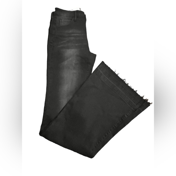 NWT- Black Label by C’est Toi High Rise Flare Black Jeans in Size 5/26 - Picture 4 of 9